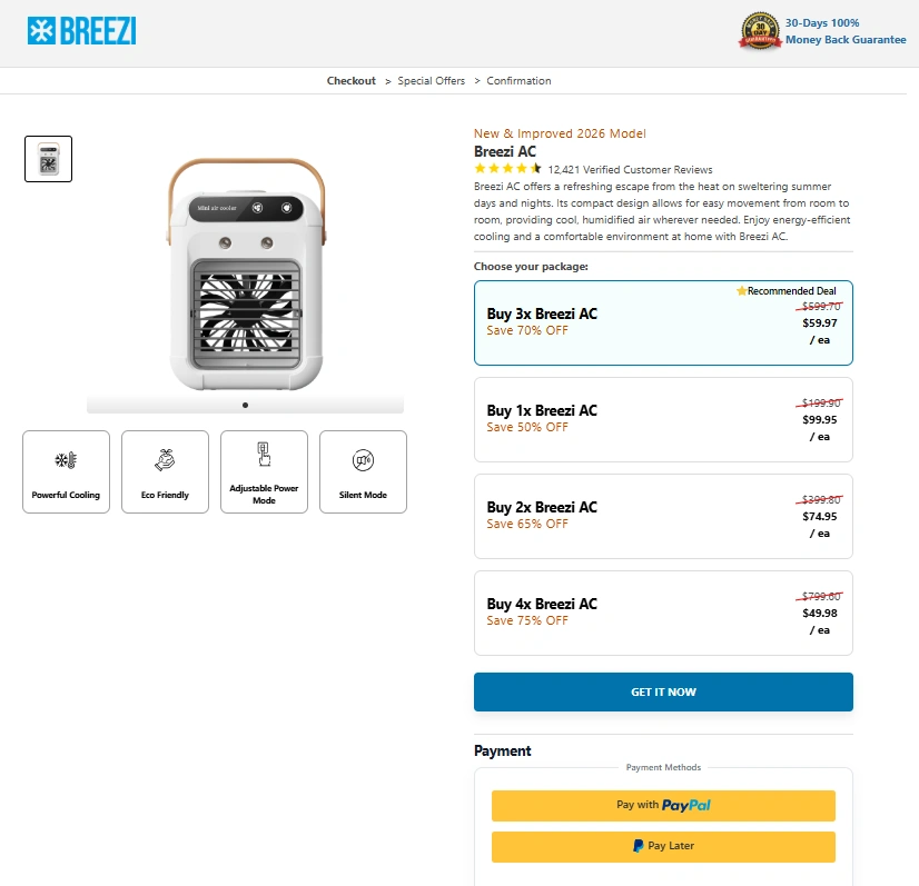 Breezi AC Order Page
